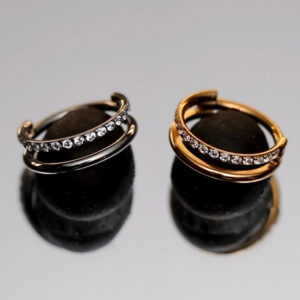 Anneau double et strass