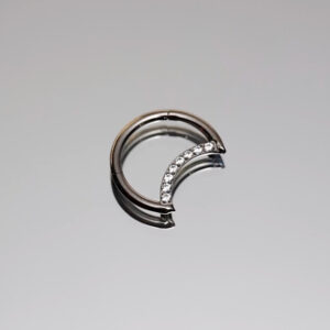 Anneau Lune et strass (Gauche)