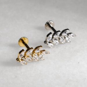 Labret branche avec zircon