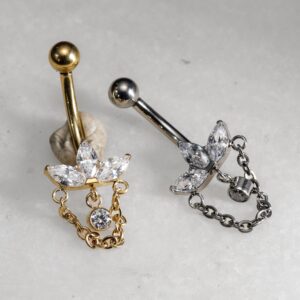 Banane nombril griffes pendentif et chaine
