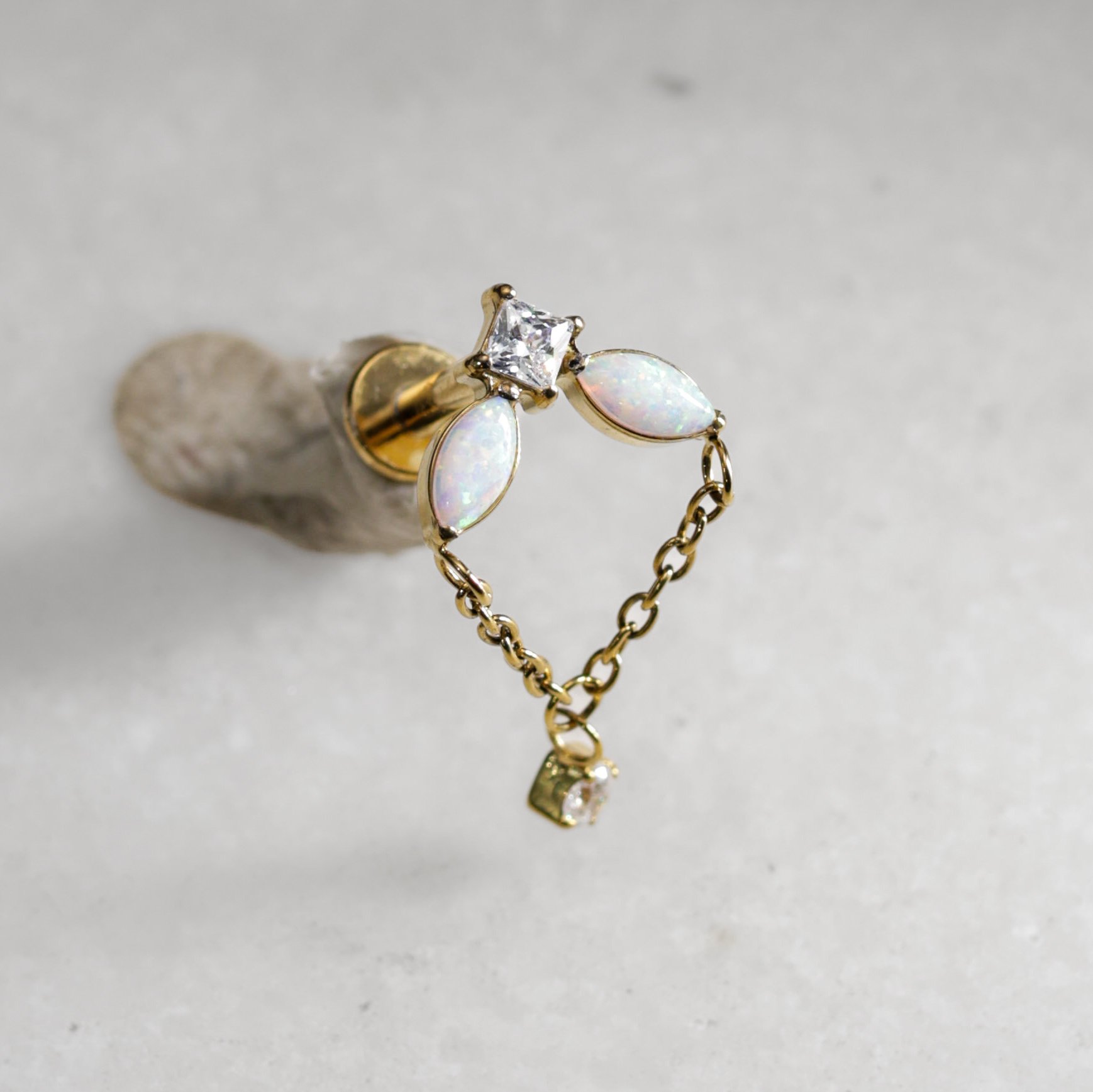 Labret opale chaîne et pendentif – Image 2