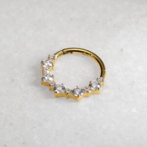 Anneau titane multi zircons