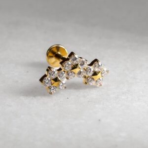 Labret fleur avec zircon