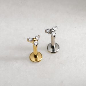 Labret trinité avec zircons