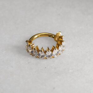Anneau couronne strass titane