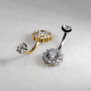 Banane nombril strass rosace