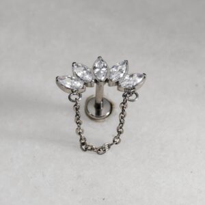 Labret marquise avec chaine
