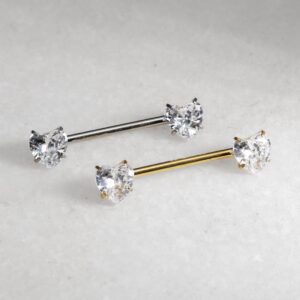 Bijou téton coeur titane